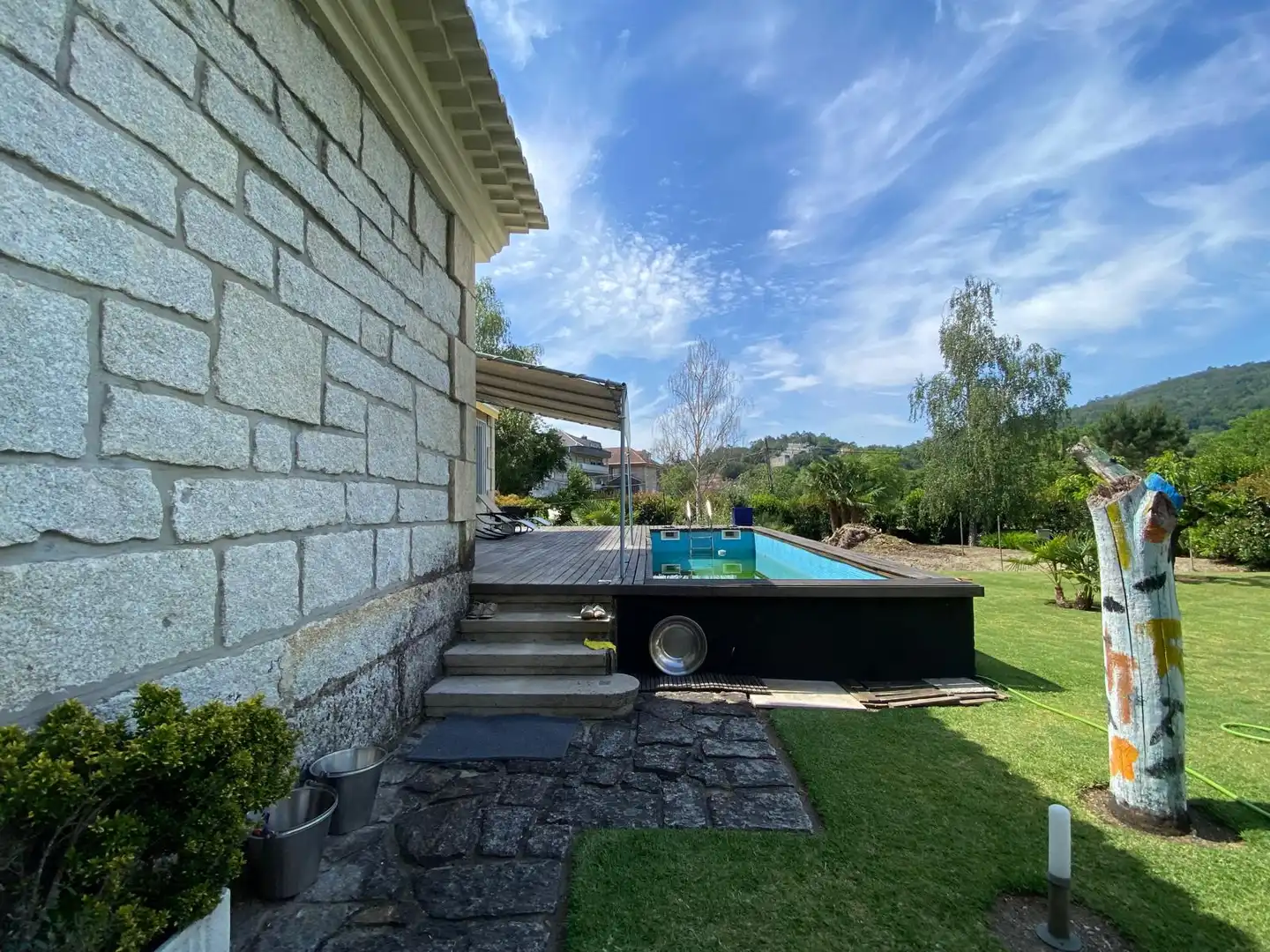 Piscina de Casa o xalet en venda en Leiro amb Aire condicionat, Calefacció i Jardí privat