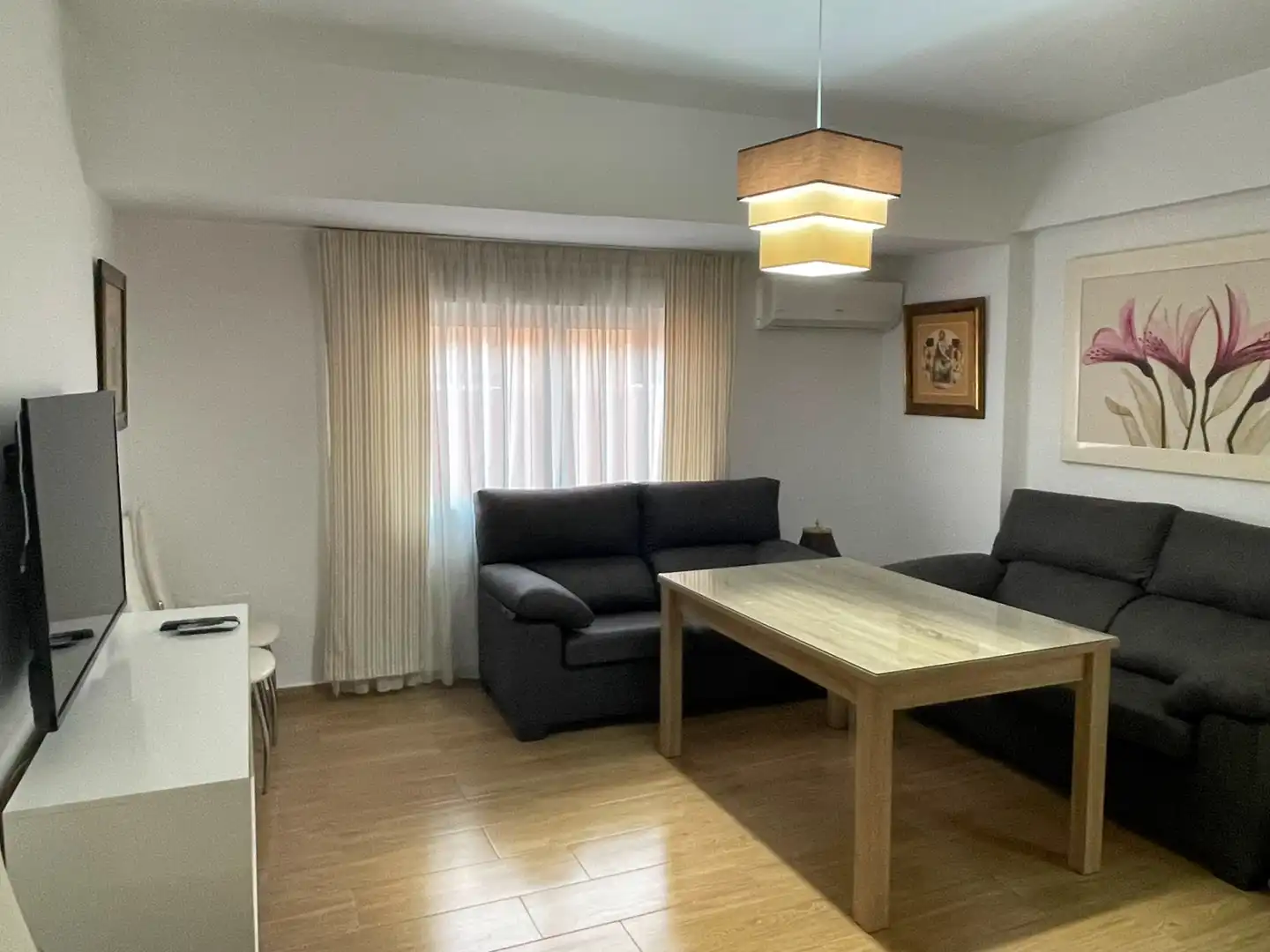 Sala d'estar de Pis de lloguer en Mérida amb Parquet, Moblat i Forn