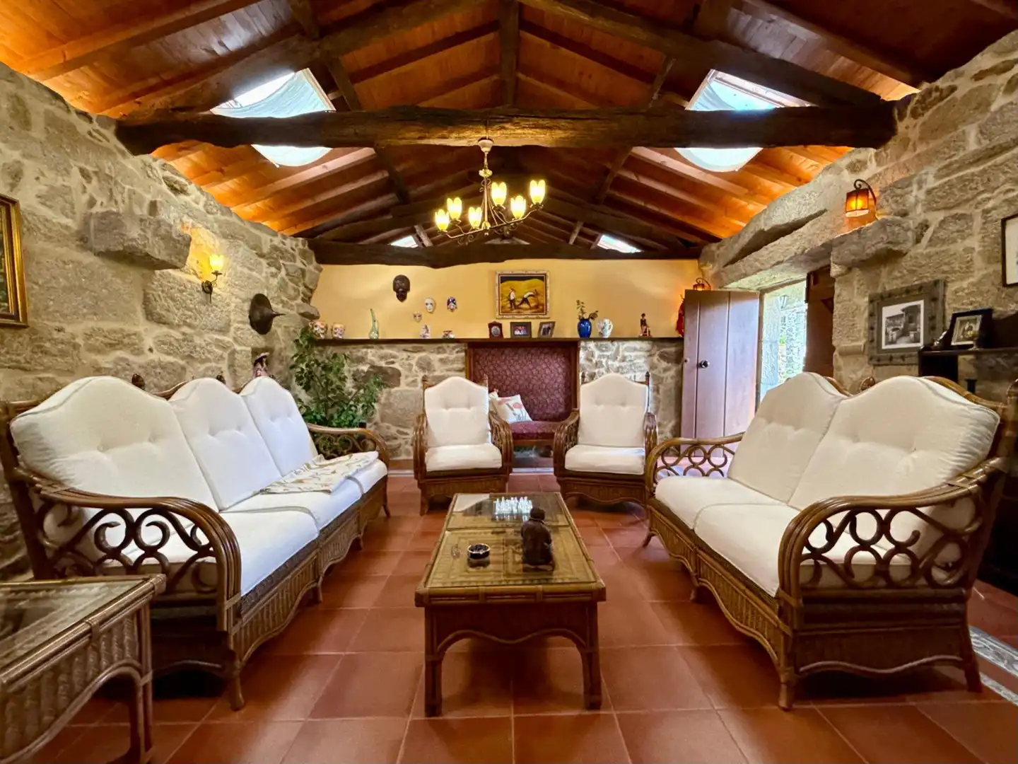 Sala de estar de Casa o chalet en venta en San Amaro con Calefacción, Jardín privado y Parquet