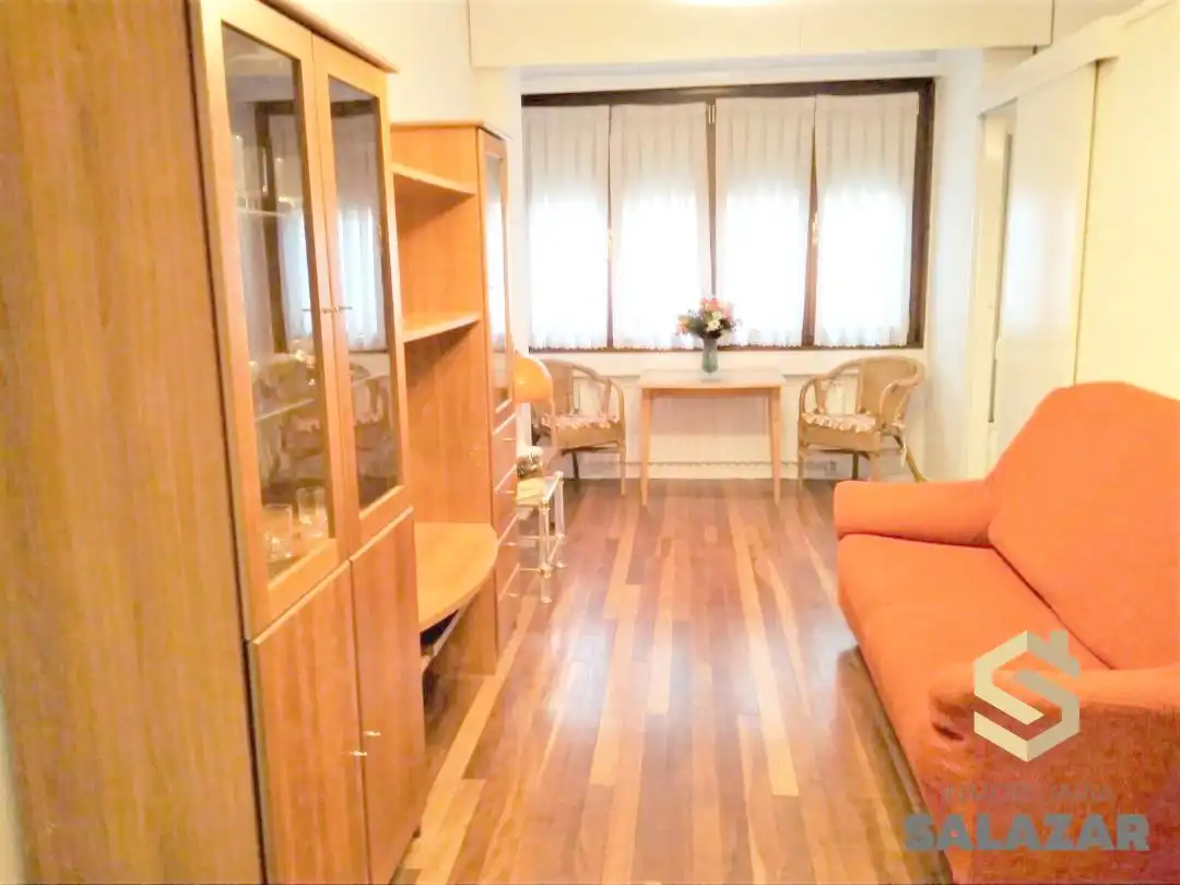 Wohnzimmer von Wohnungen zur Miete in Bilbao  mit Heizung, Terrasse und Mikrowelle