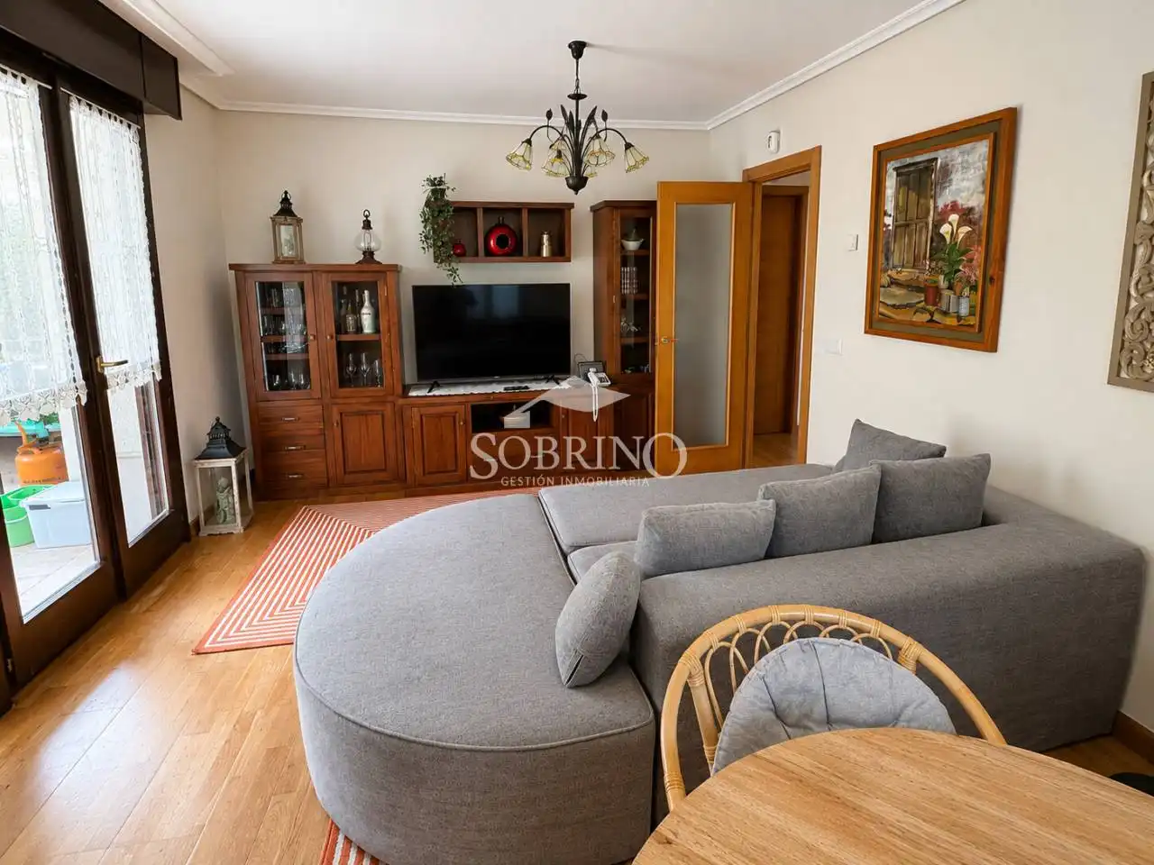 Wohnzimmer von Wohnung zum Verkauf in Llanes mit Parkett und Terrasse