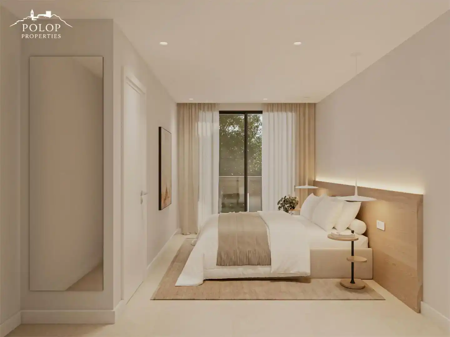 Bedroom of Flat for sale in Polop  with Air Conditioner, Private garden and Balcony