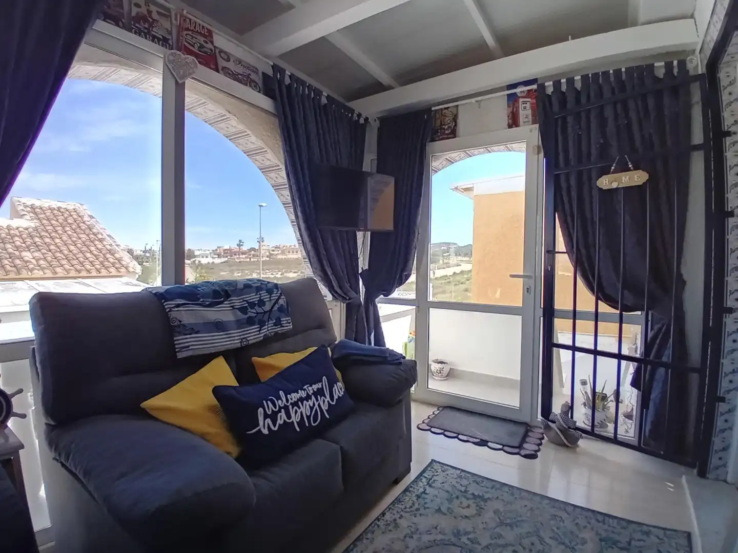 Sala de estar de Casa adosada en venta en Mazarrón con Aire acondicionado, Trastero y Amueblado