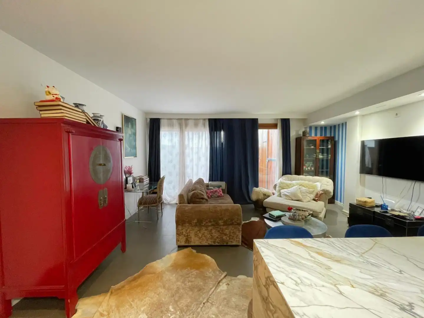 Wohnzimmer von Wohnung zum Verkauf in Moià mit Heizung, Privatgarten und Ofen
