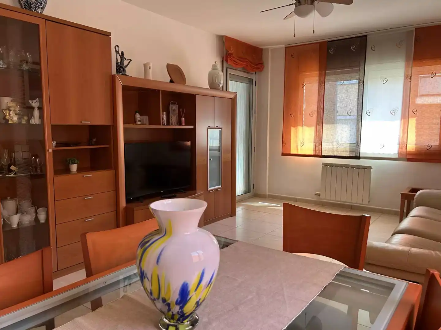 Living room of Flat for sale in Hostalric  with Heating, Terrace and Furnished
