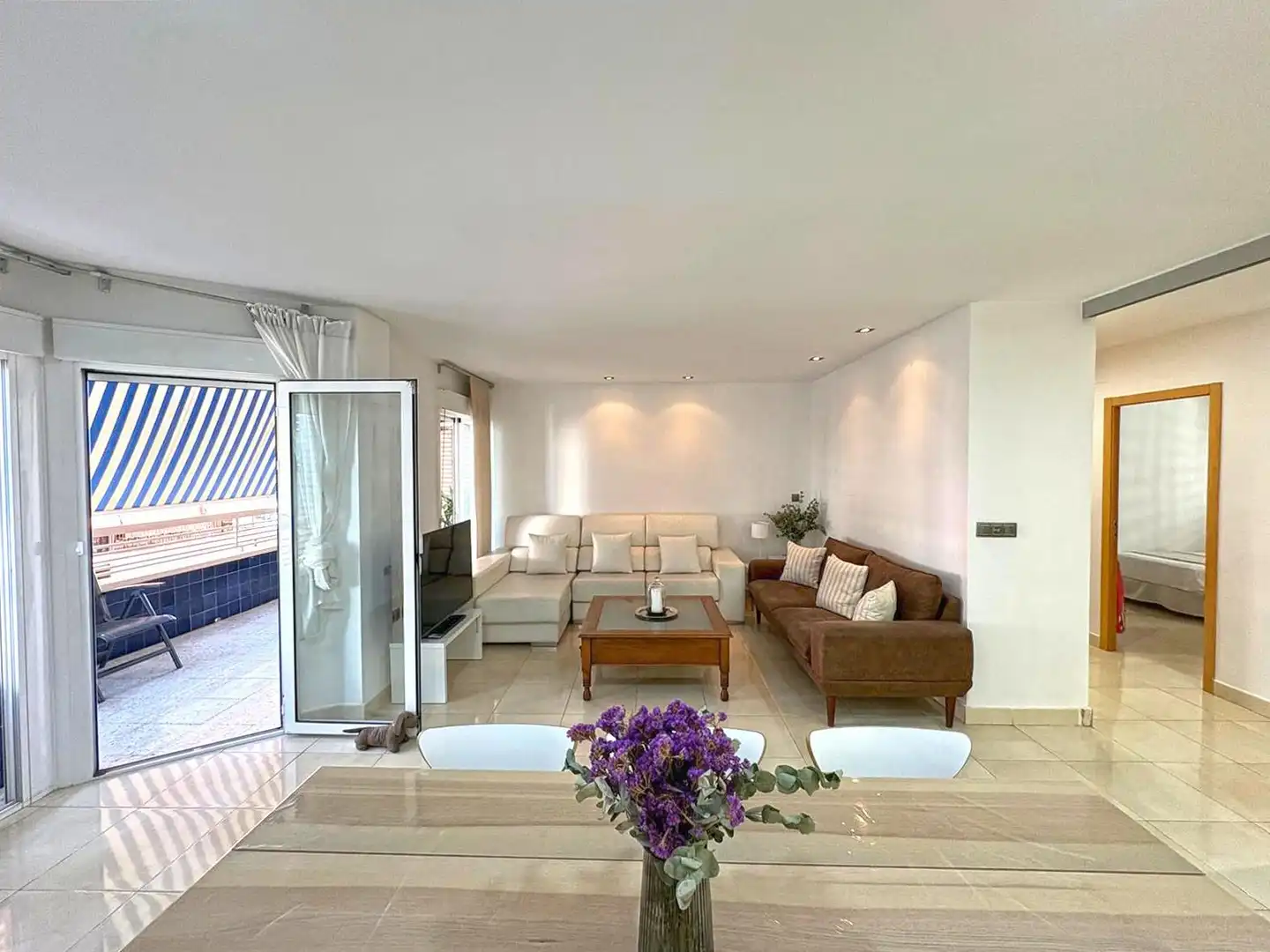 Living room of Flat for rent in Santa Pola  with Heating, Terrace and Furnished