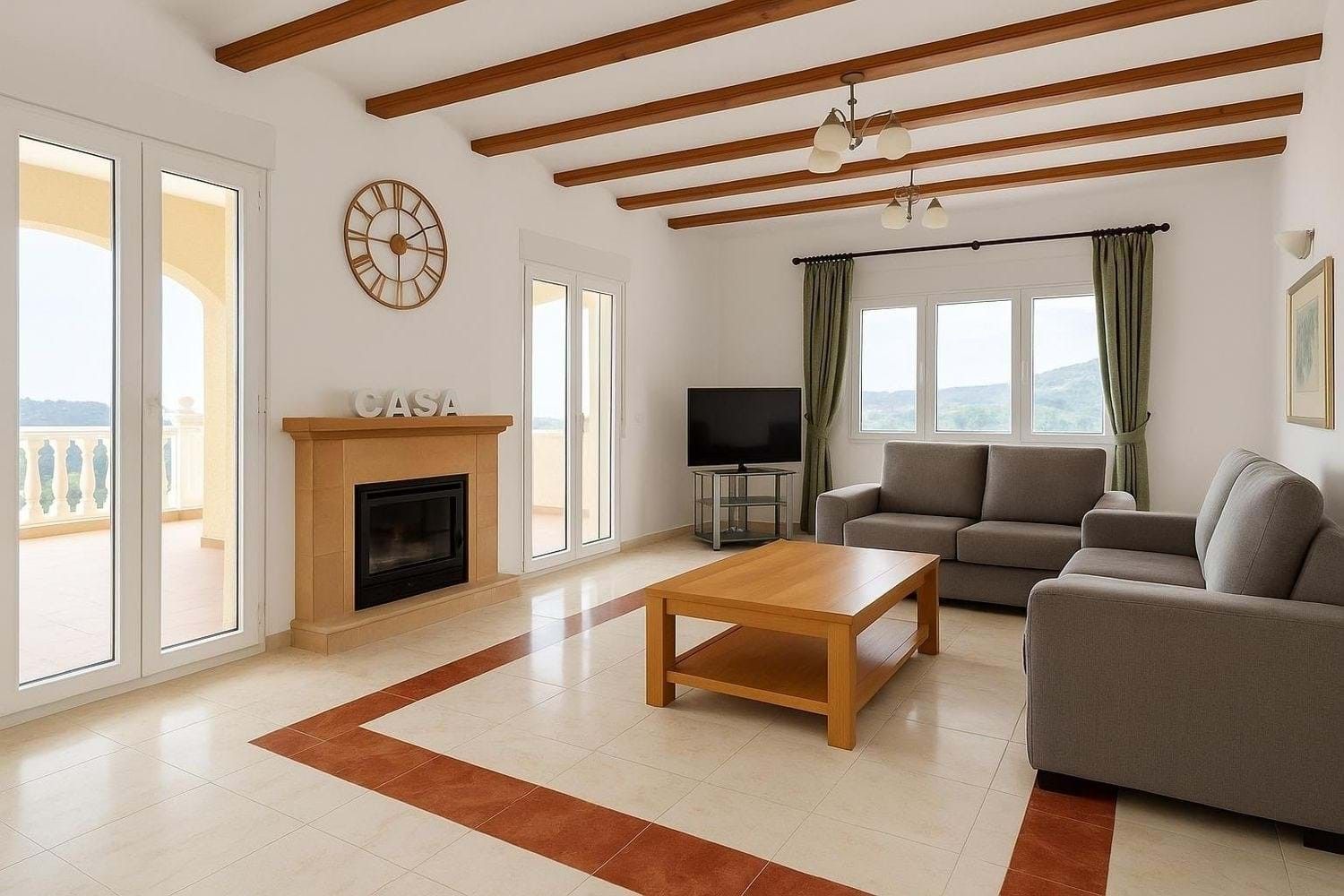 Sala d'estar de Casa o xalet en venda en Pedreguer amb Aire condicionat, Jardí privat i Terrassa