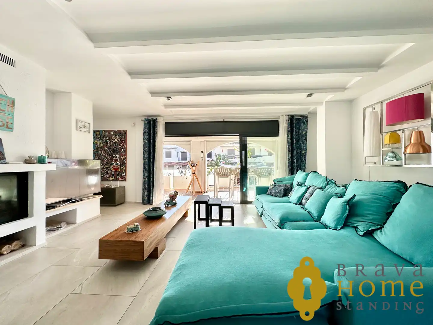 Sala de estar de Casa o chalet en venta en Empuriabrava con Aire acondicionado, Terraza y Piscina