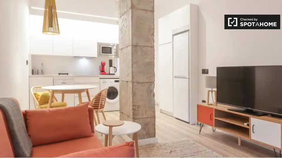 Living room of Flat for rent in Madrid  with Air Conditioner, Heating and Furnished