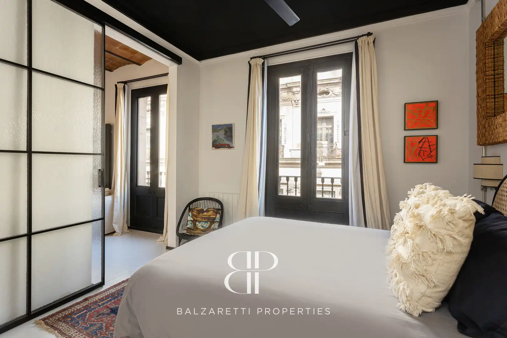 Schlafzimmer von Wohnung zur Miete in Barcelona mit Klimaanlage, Heizung und Parkett