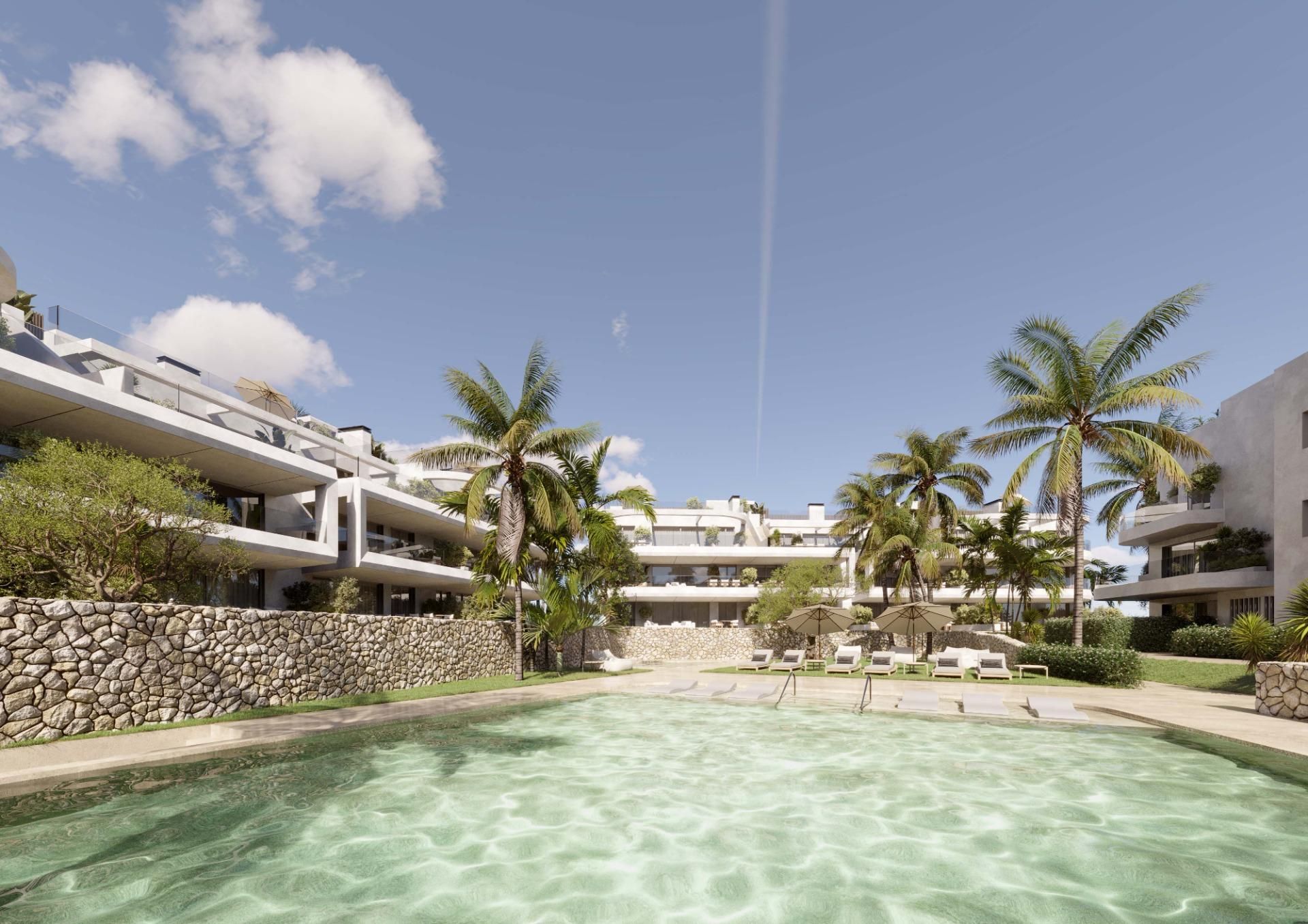 Exterior view of Planta baja for sale in Estepona  with Air Conditioner, Private garden and Terrace