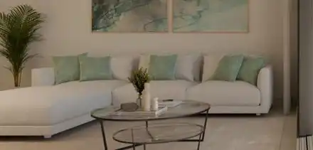 Sala d'estar de Apartament en venda en Estepona amb Aire condicionat, Calefacció i Jardí privat