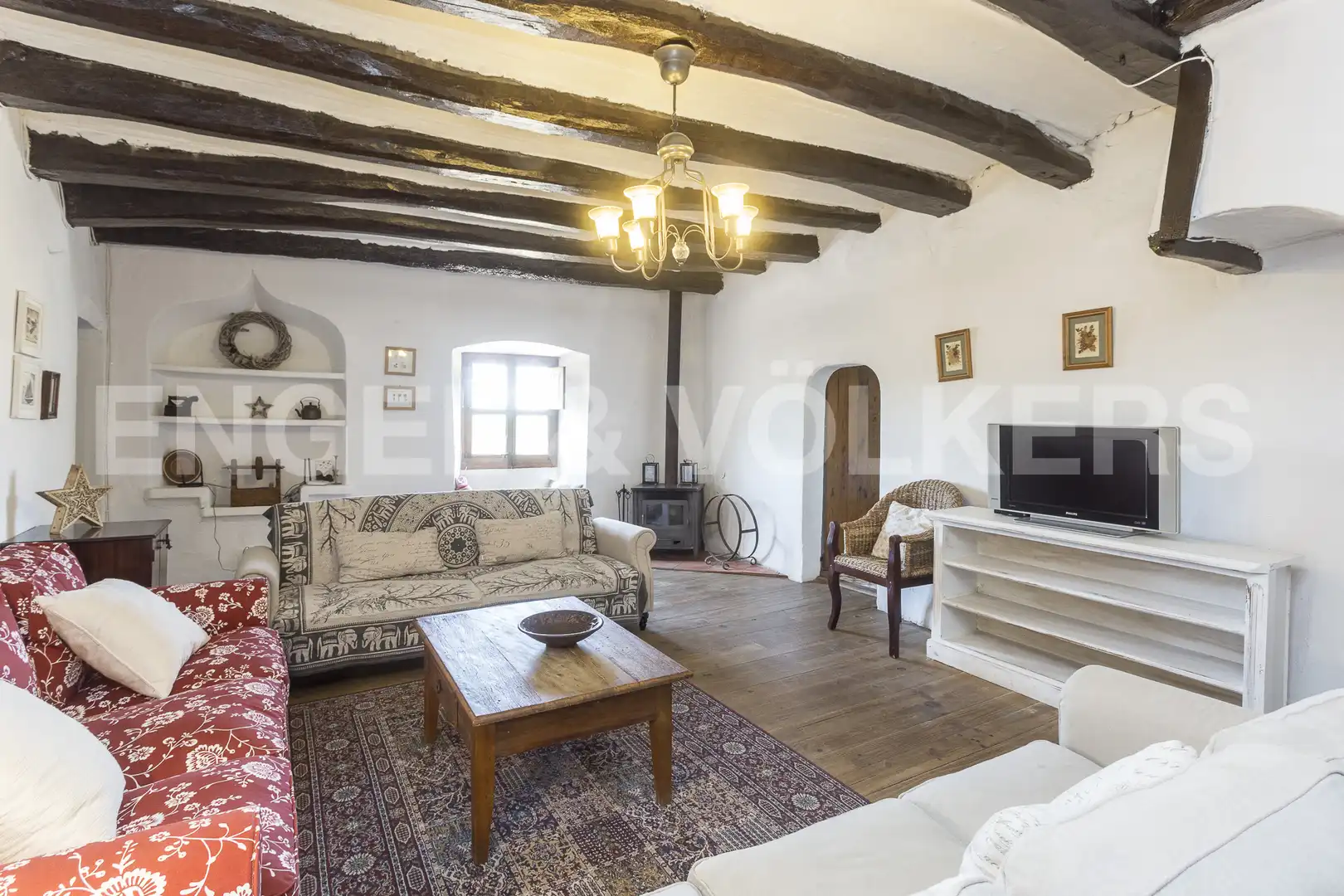 Sala de estar de Finca rústica en venta en Subirats con Calefacción, Jardín privado y Parquet