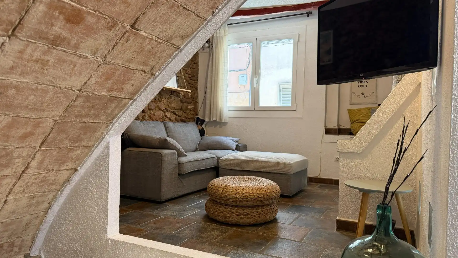 Sala de estar de Finca rústica en venta en Caldes de Montbui con Aire acondicionado