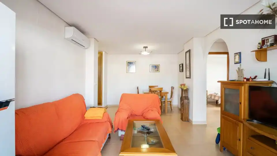 Living room of Apartments for share in Pilar de la Horadada  with Air Conditioner, Terrace and Furnished