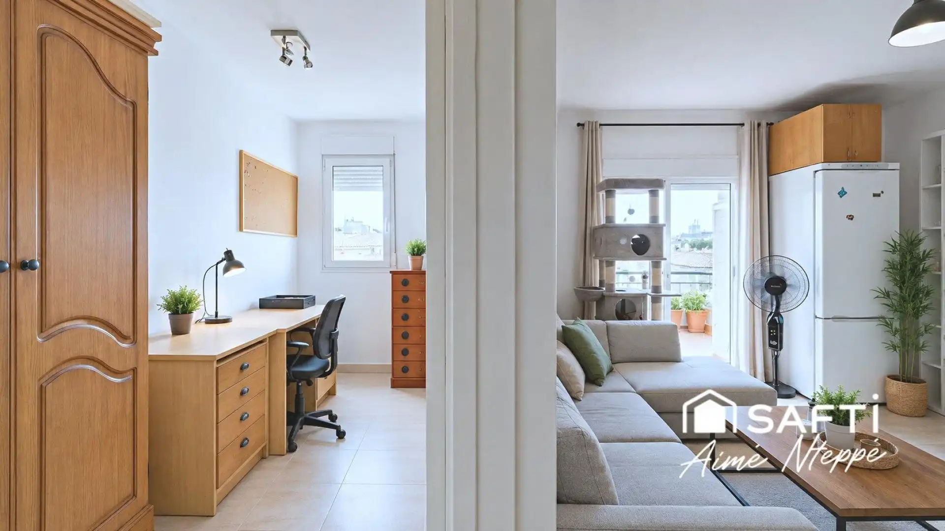 Living room of Flat for sale in Girona  with Heating, Furnished and Balcony