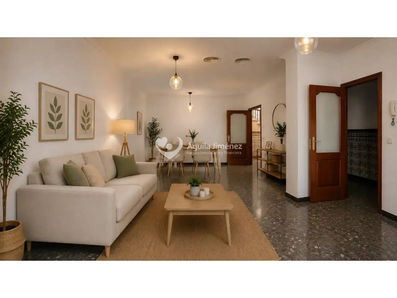 Sala d'estar de Casa adosada en venda en Alcalá de Guadaira amb Calefacció i Terrassa