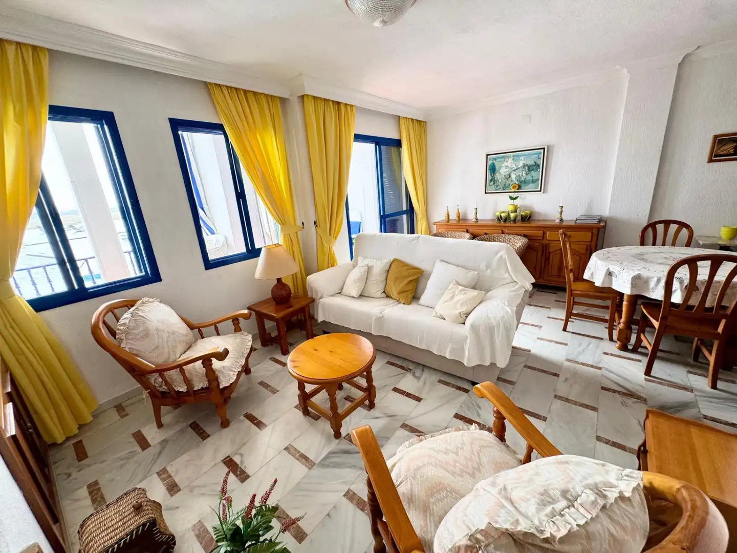 Living room of Flat for sale in Punta Umbría  with Terrace, Furnished and Balcony