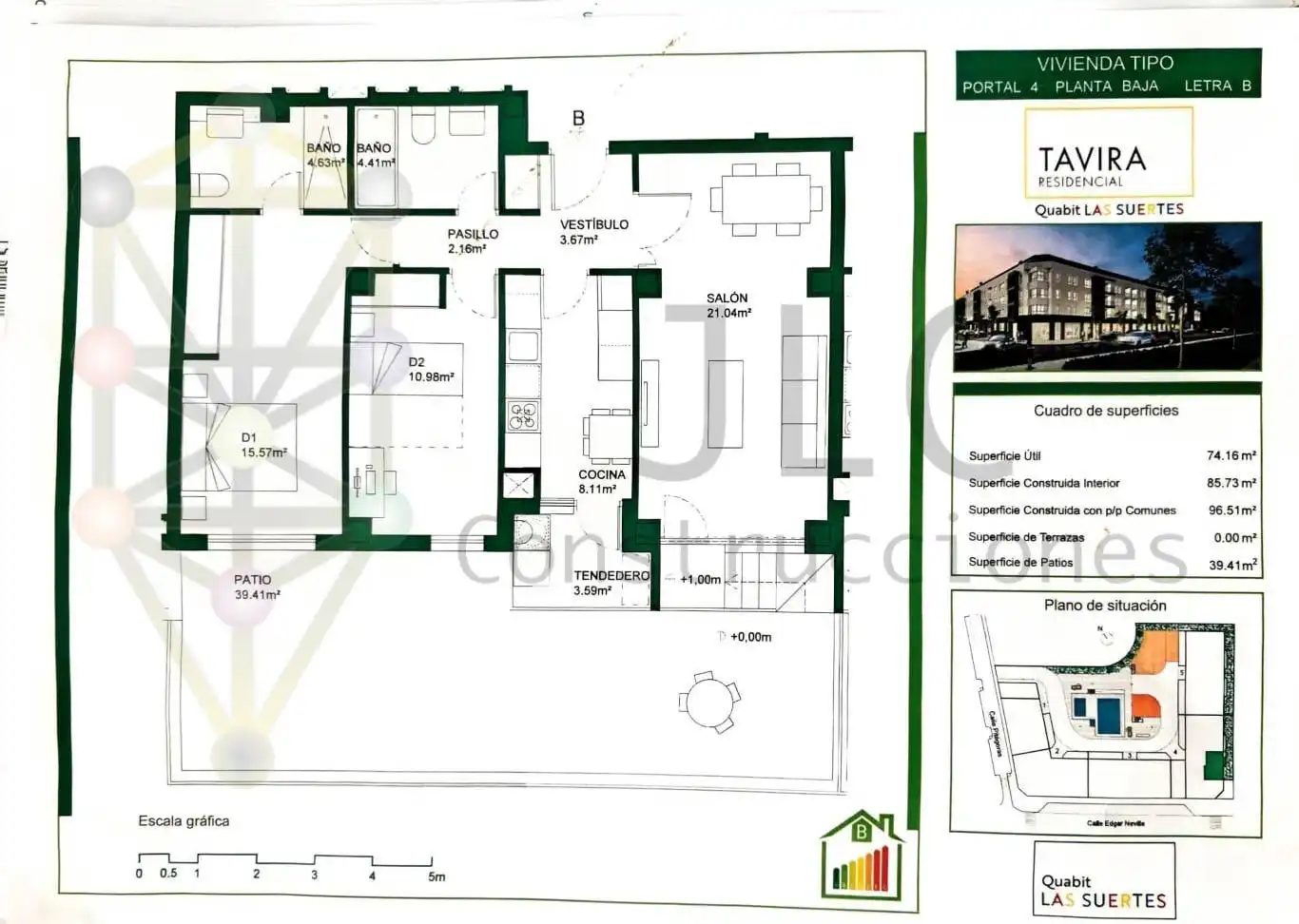 Flat for sale in Alovera  with Air Conditioner, Heating and Parquet flooring