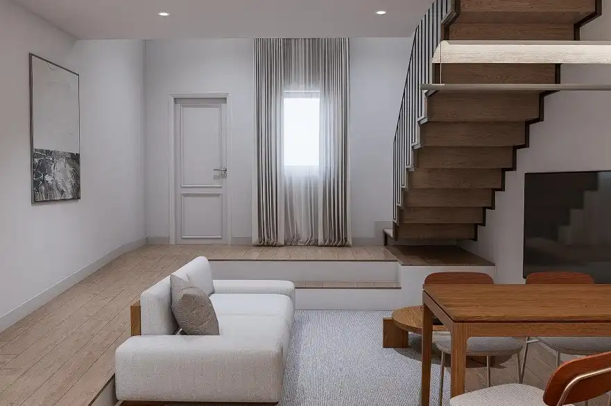 Sala d'estar de Casa adosada en venda en El Prat de Llobregat amb Aire condicionat, Parquet i Terrassa