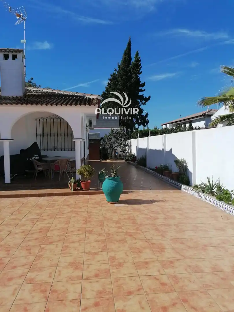 Vista exterior de Casa o xalet en venda en Almonte amb Aire condicionat, Traster i Piscina