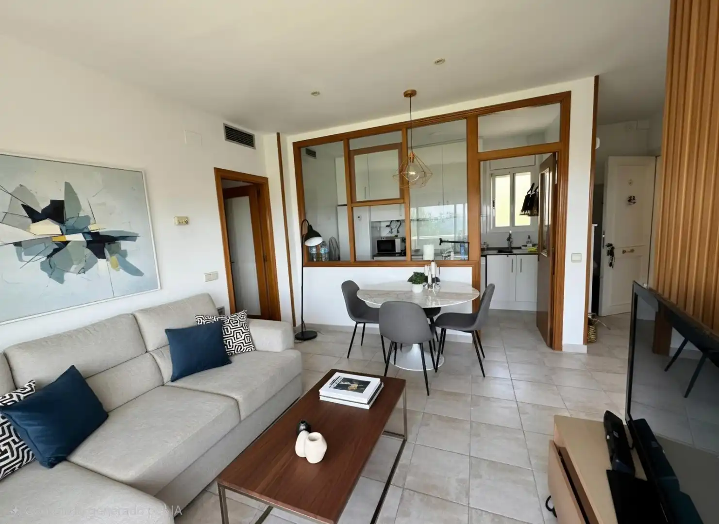 Sala d'estar de Àtic en venda en Castelldefels amb Aire condicionat, Calefacció i Jardí privat
