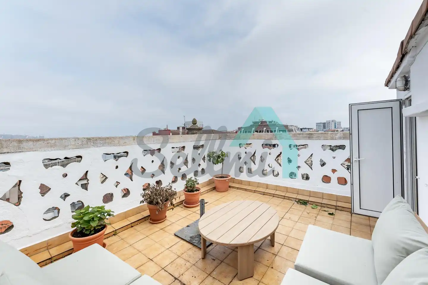 Terrasse von Dachboden zur Miete in Gijón  mit Heizung, Parkett und Terrasse