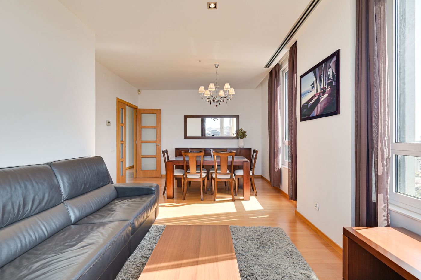 Living room of Flat to rent in  Barcelona Capital  with Air Conditioner, Furnished and Washing machine