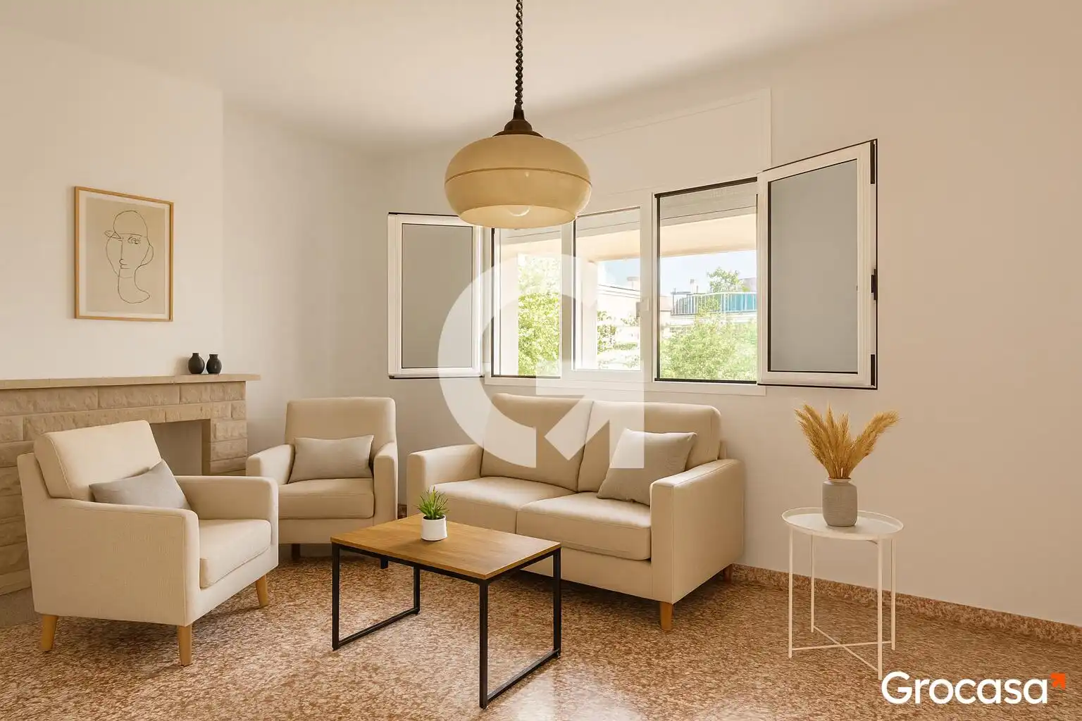 Wohnzimmer von Erdgeschoss zum Verkauf in Cunit mit Privatgarten und Terrasse