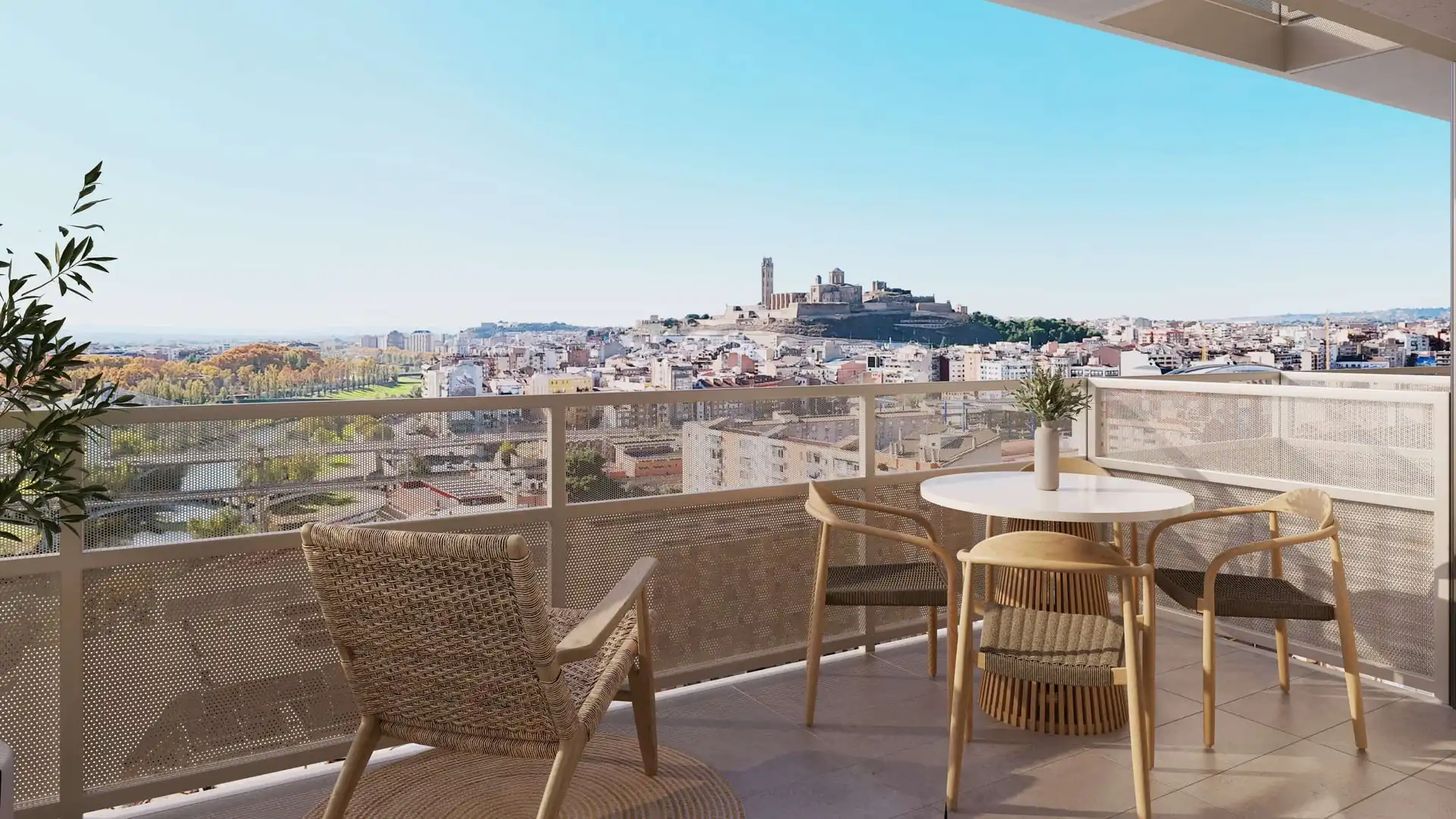 Terrasse von Wohnung zum Verkauf in Lleida mit Klimaanlage, Heizung und Parkett