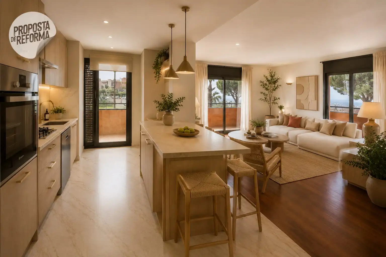Sala de estar de Piso en venta en Sant Joan Despí con Aire acondicionado, Calefacción y Terraza