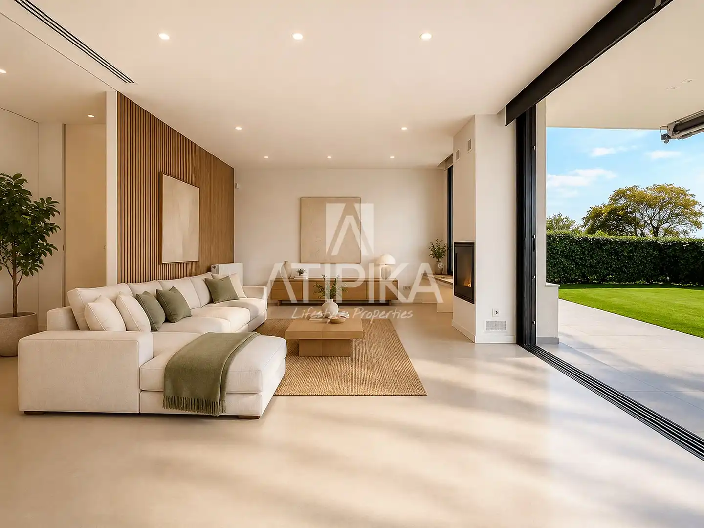 Living room of Houses for sale in Vilanova i la Geltrú  with Air Conditioner, Heating and Swimming Pool