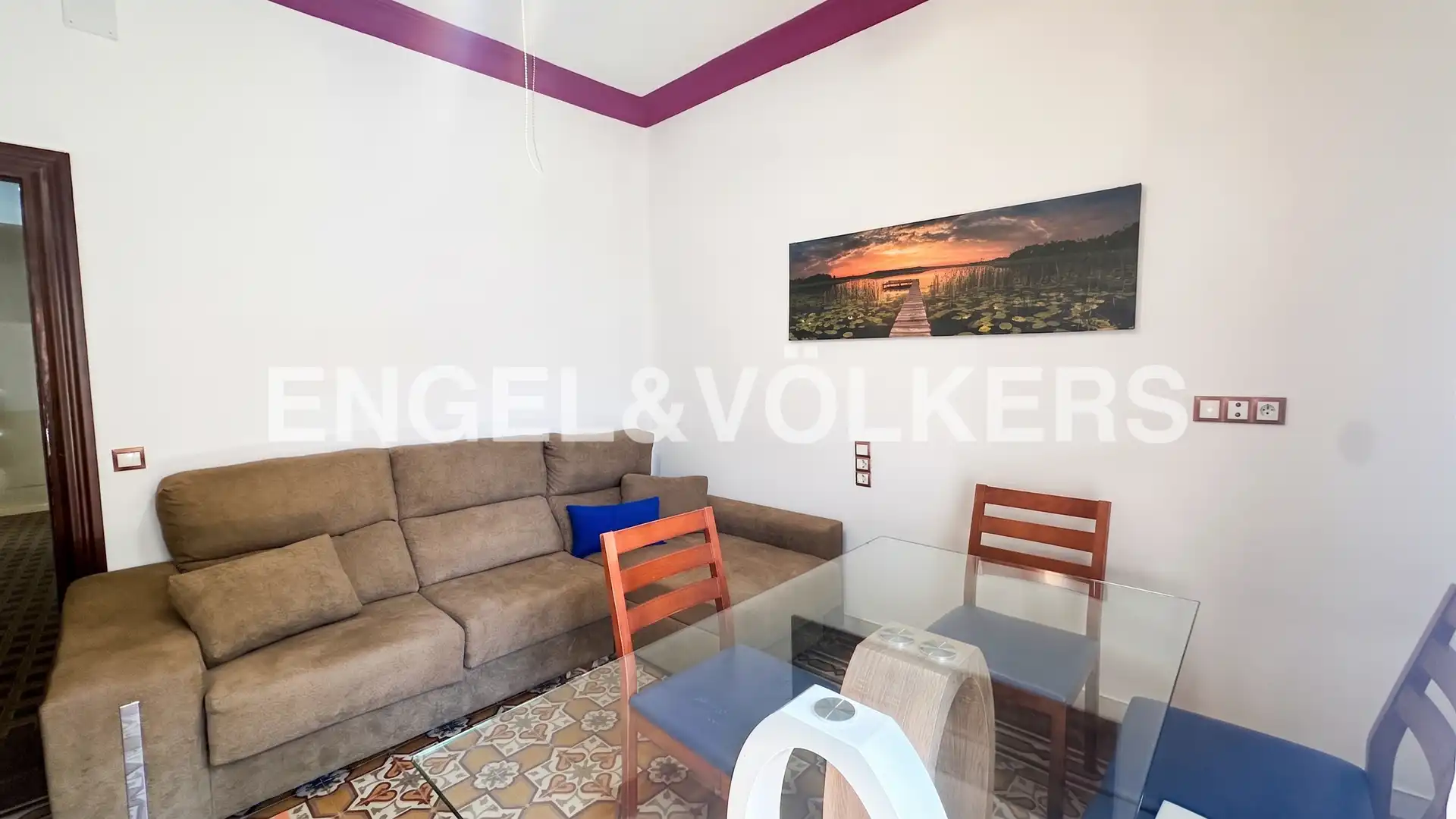Wohnzimmer von Wohnung zur Miete in Madrid mit Heizung, Möbliert und Balkon