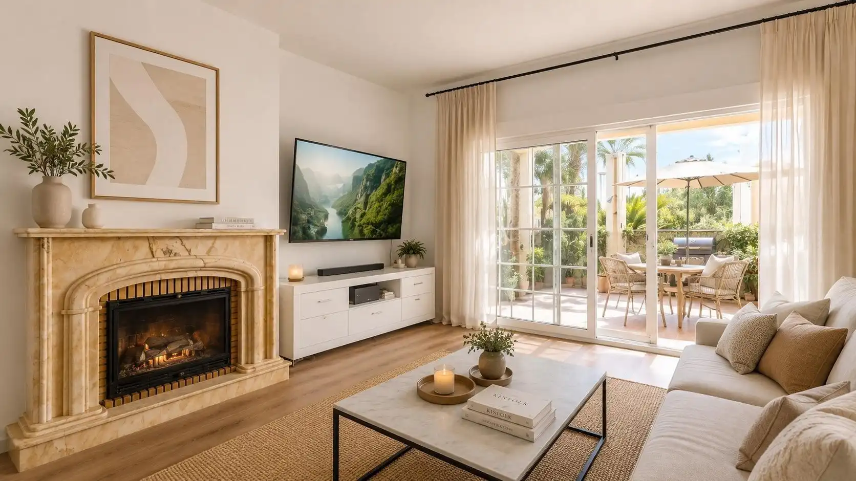 Sala de estar de Casa o chalet en venta en Vícar con Aire acondicionado, Calefacción y Jardín privado