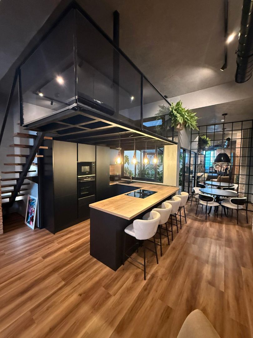 Cuina de Loft de lloguer en Gandia amb Aire condicionat, Parquet i Moblat