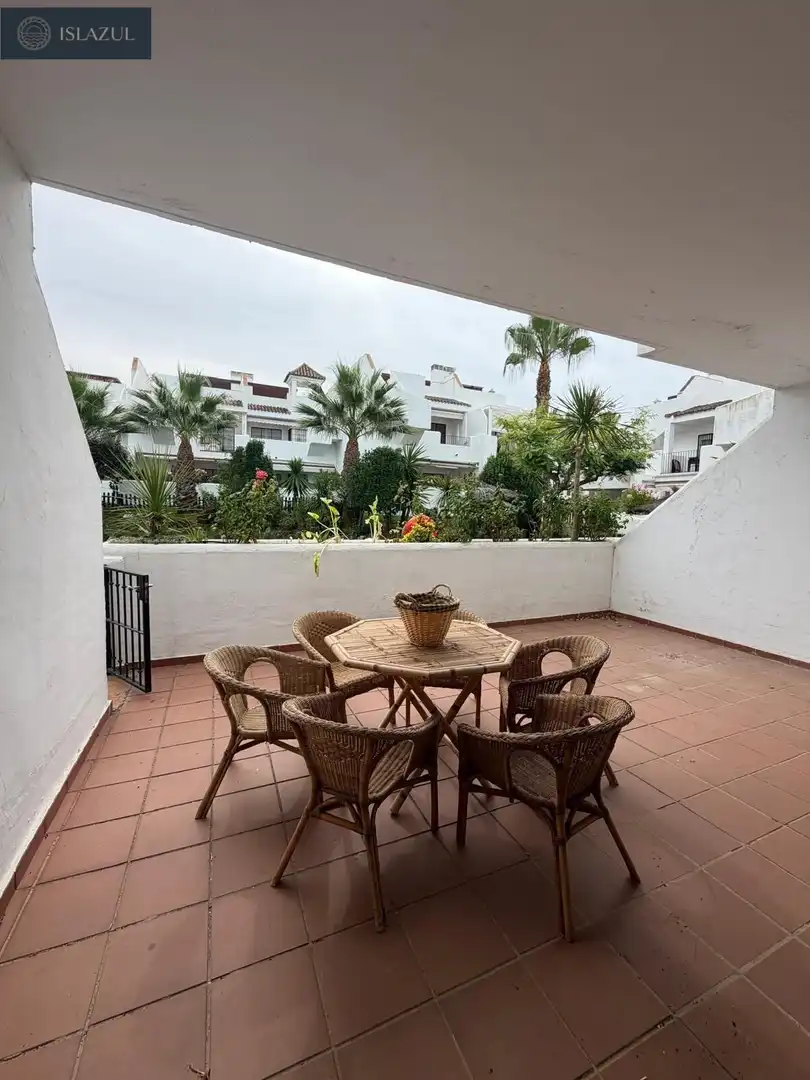 Terrasse von Erdgeschoss zur Miete in Islantilla mit Klimaanlage, Heizung und Privatgarten