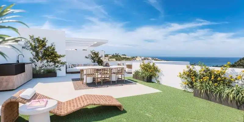 Terrace of Flat for sale in Manilva  with Air Conditioner, Heating and Private garden