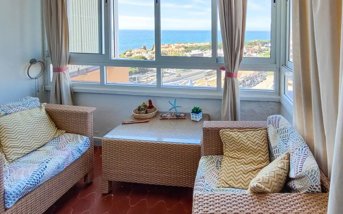 Sala de estar de Estudio en venta en Mijas con Terraza, Amueblado y Piscina comunitaria