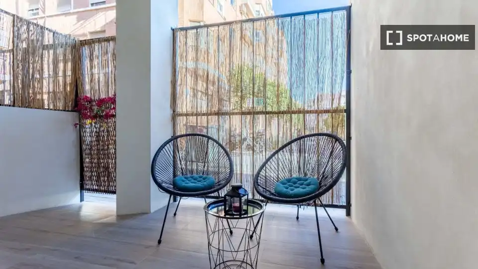 Terrace of Flat for rent in Valencia  with Air Conditioner, Heating and Furnished
