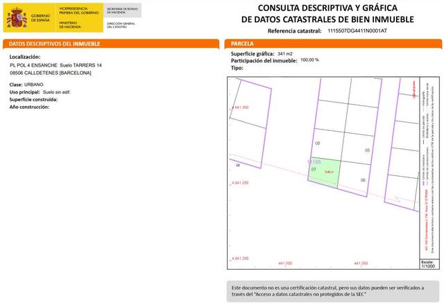 Terreno en Venta en FRANCES MACIA en Calldetenes
