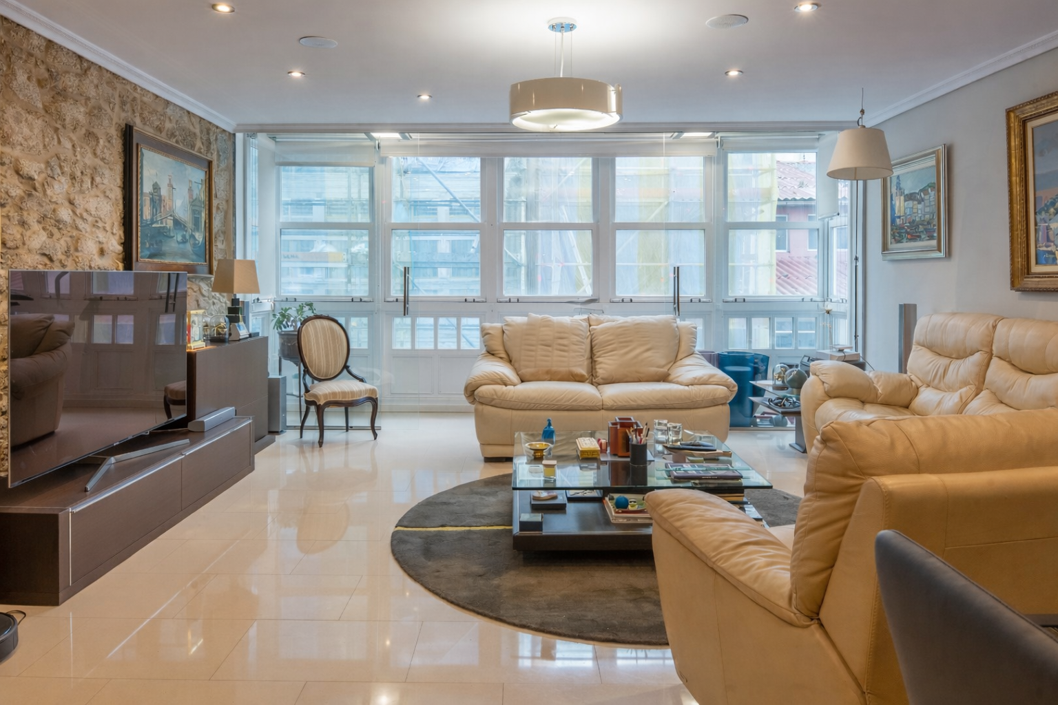 Sala d'estar de Pis en venda en A Coruña Capital  amb Calefacció