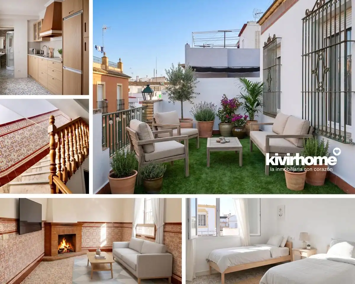Terrasse von Einfamilien-Reihenhaus zum Verkauf in Umbrete mit Klimaanlage, Terrasse und Balkon