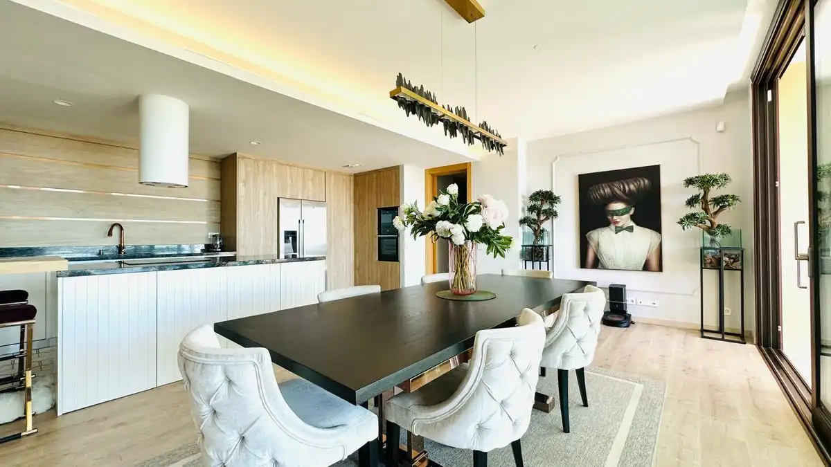 Dining room of Flat for sale in Mijas  with Air Conditioner, Terrace and Storage room