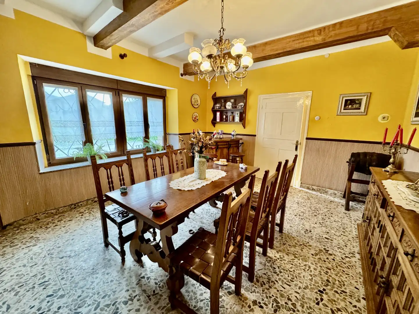 Comedor de Casa adosada en venta en Molledo con Parquet, Terraza y Amueblado