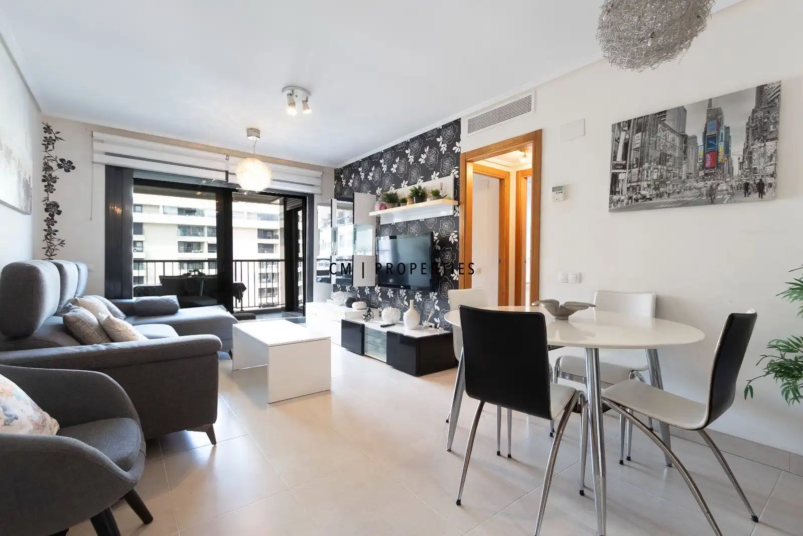 Living room of Flat for rent in Alboraya  with Air Conditioner, Terrace and Swimming Pool