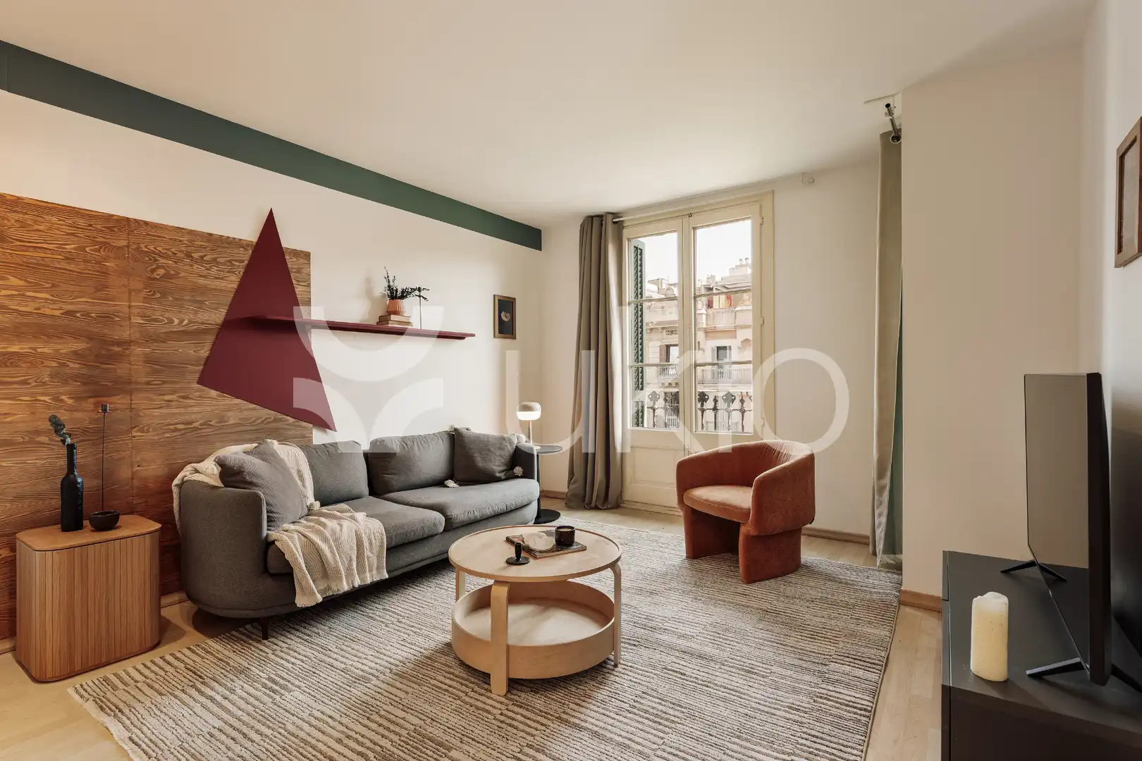 Wohnzimmer von Wohnungen zur Miete in Barcelona mit Klimaanlage, Heizung und Möbliert