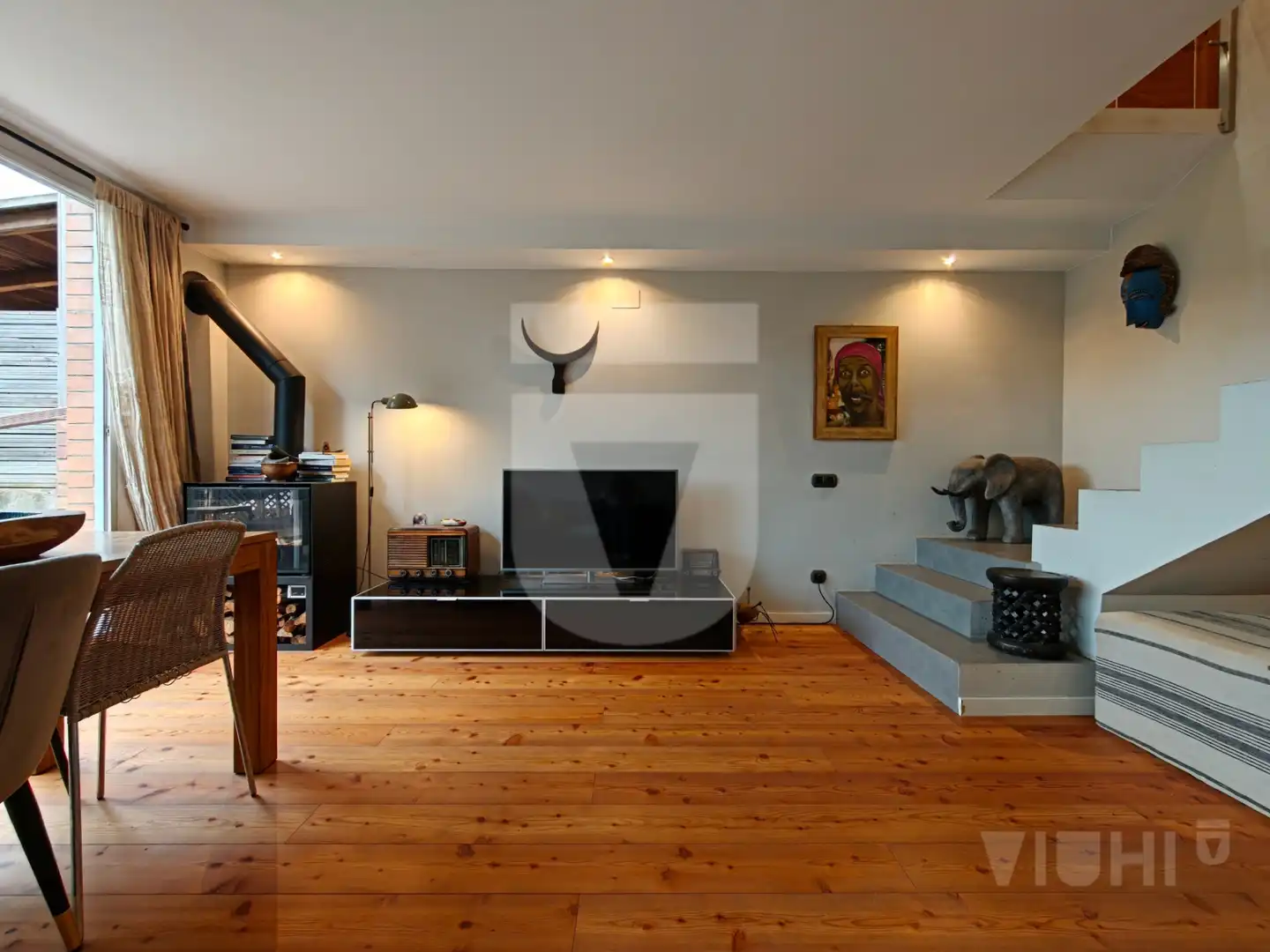 Sala de estar de Casa adosada en venta en Tiana con Aire acondicionado, Jardín privado y Parquet