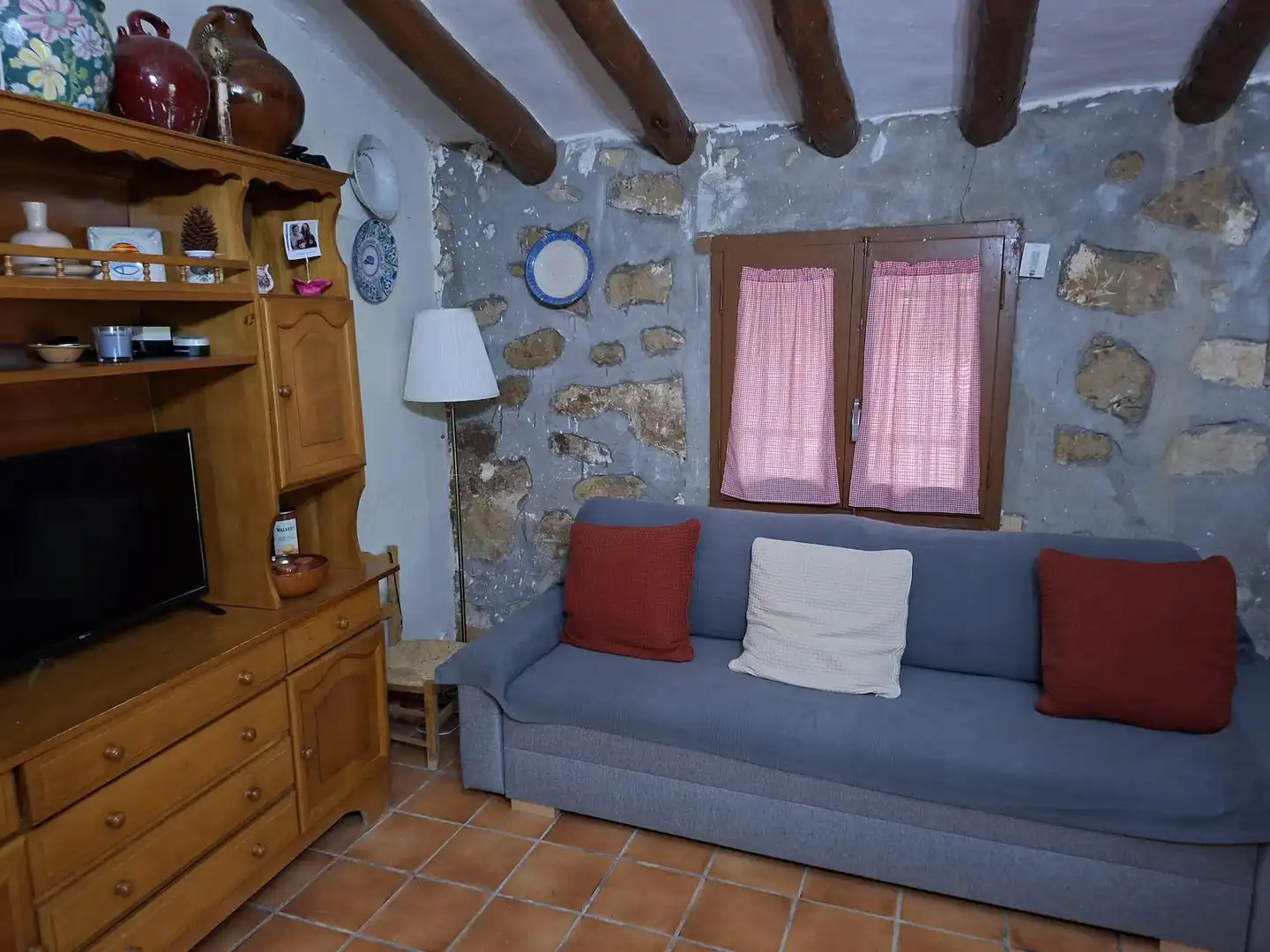 Living room of Country homes for sale in Caspe  with Private garden, Swimming Pool and Furnished