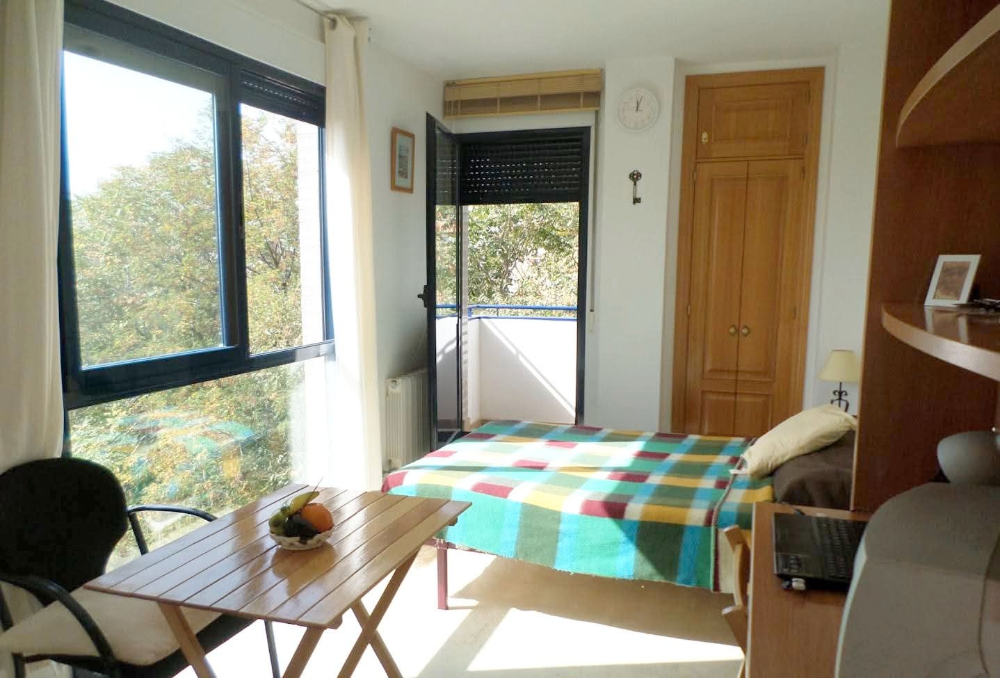 Dormitori de Estudi de lloguer en  Granada Capital amb Aire condicionat, Calefacció i Terrassa