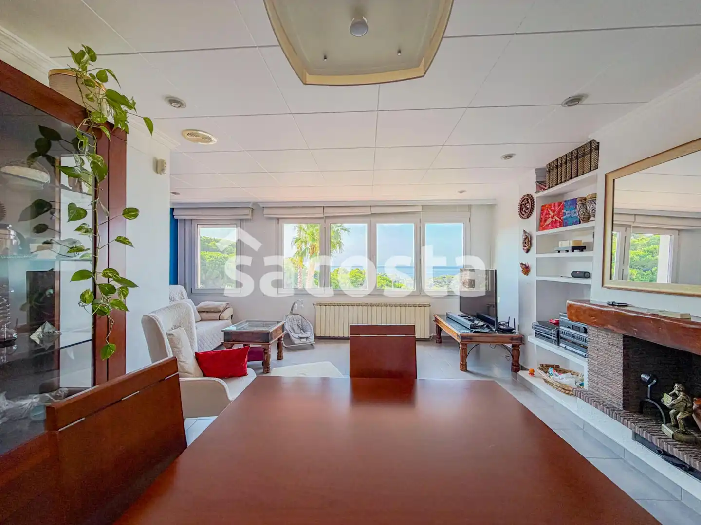 Wohnzimmer von Haus oder Chalet zum Verkauf in Lloret de Mar mit Klimaanlage, Heizung und Terrasse